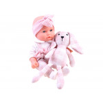 Bábika s plyšovým zajačikom – ružová